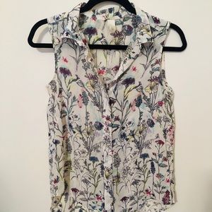 Floral sheer shell top